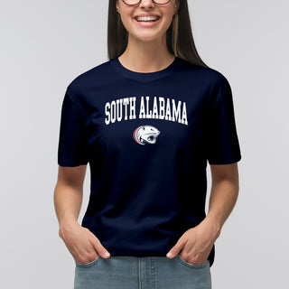 South Alabama Jaguars Arch Logo T Shirt - Navy