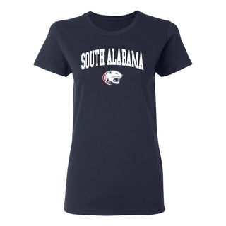 South Alabama Jaguars Arch Logo Womens T Shirt - Navy