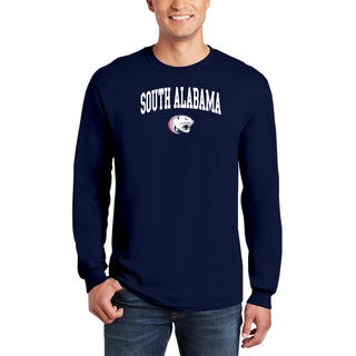 South Alabama Jaguars Arch Logo Long Sleeve T Shirt - Navy