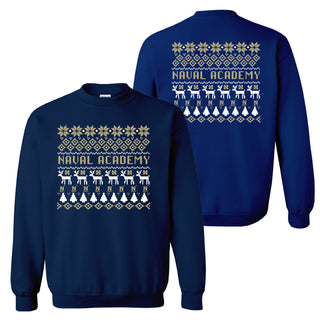 United States Naval Academy Holiday Sweater Sweatshirt - Navy