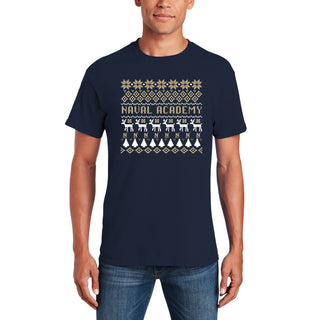 United States Naval Academy Holiday Sweater T-Shirt - Navy