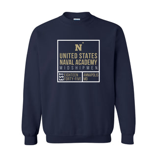 US Naval Academy Box Label Crewneck - Navy