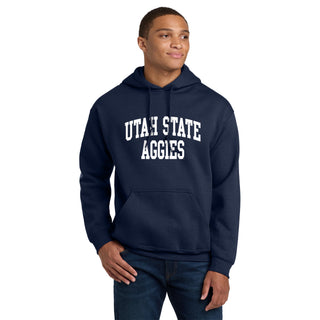 Utah State Aggies Front Back Print Hoodie - Navy