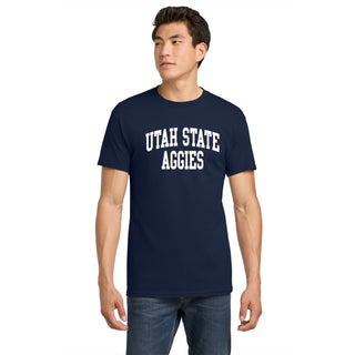 Utah State Aggies Front Back Print T-Shirt - Navy