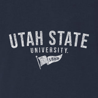 Utah State Aggies Distressed Year Banner Triblend T-Shirt - Solid Navy