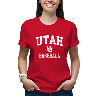 Utah Utes Arch Logo Baseball T-Shirt - Red