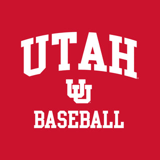 Utah Utes Arch Logo Baseball T-Shirt - Red