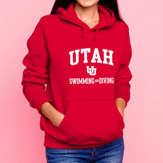 Utah Utes Arch Logo Swimming & Diving Hoodie - Red