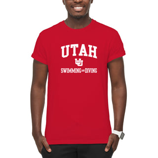 Utah Utes Arch Logo Swimming & Diving T-Shirt - Red