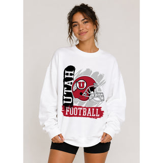 Utah 90s Big Print Crewneck - White
