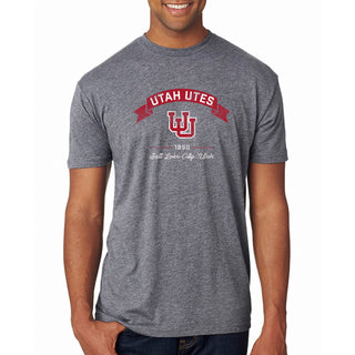 Utah Utes Ribbon Arc NLA Triblend T-Shirt - Premium Heather