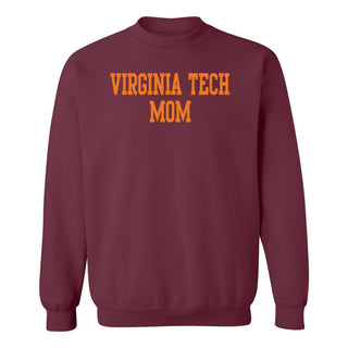 Virginia Tech Basic Block Mom Crewneck Sweatshirt - Maroon