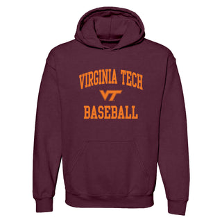 Virginia Tech Arch Logo Baseball Hoodie - Maroon