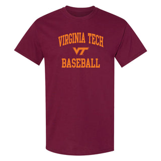 Virginia Tech Arch Logo Baseball T-Shirt - Maroon