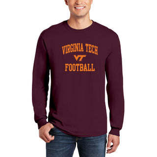 Virginia Tech Arch Logo Football Long Sleeve - Maroon