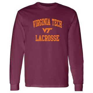Virginia Tech Arch Logo Lacrosse Long Sleeve - Maroon