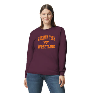 Virginia Tech Arch Logo Wrestling Long Sleeve - Maroon