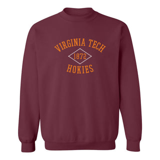 Virginia Tech Faux Stitch Arch Crewneck - Maroon