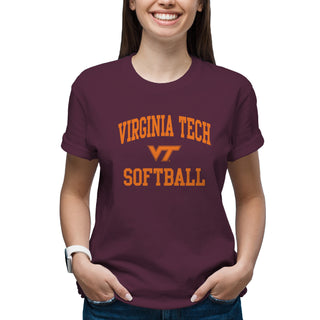 Virginia Tech Arch Logo Softball T-Shirt - Maroon