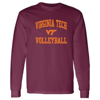 Virginia Tech Arch Logo Volleyball Long Sleeve - Maroon