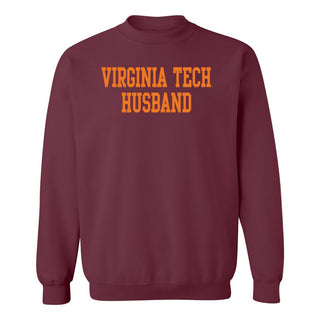 Virginia Tech Basic Block Husband Crewneck Sweatshirt - Maroon