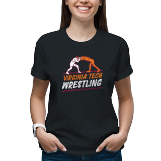 Virginia Tech Wrestling Sketch T-Shirt - Black