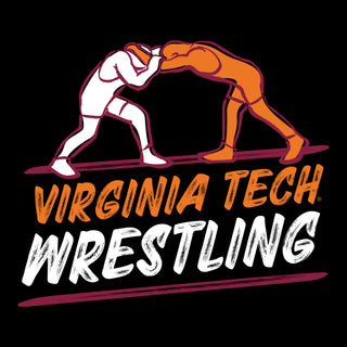 Virginia Tech Wrestling Sketch Racerback Tank Top - Black