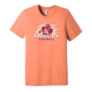 Virginia Tech Football Action Triblend T-Shirt - Orange Triblend