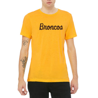 Western Michigan Broncos Script Wordmark Canvas Triblend T-Shirt - Yellow Gold Triblend