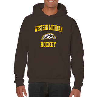 Western Michigan University Broncos Arch Logo Hockey Hooded Sweatshirt - Dark Chocolate