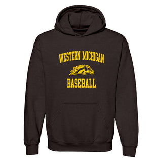 Western Michigan Arch Logo Baseball Hoodie - Dark Chocolate