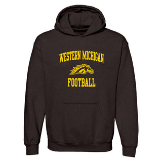 Western Michigan Arch Logo Football Hoodie - Dark Chocolate