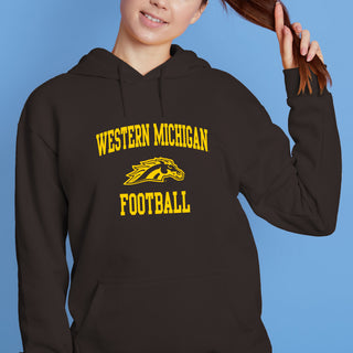 Western Michigan Arch Logo Football Hoodie - Dark Chocolate