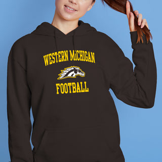 Western Michigan Arch Logo Football Hoodie - Dark Chocolate