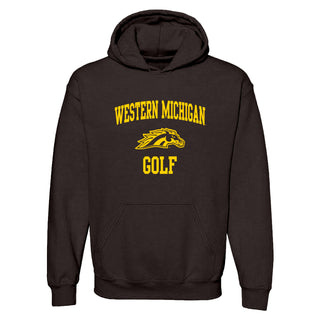 Western Michigan Arch Logo Golf Hoodie - Dark Chocolate