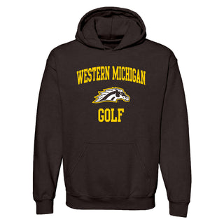 Western Michigan Arch Logo Golf Hoodie - Dark Chocolate