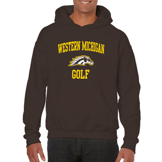 Western Michigan Arch Logo Golf Hoodie - Dark Chocolate