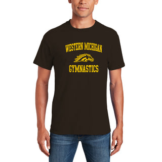 Western Michigan Arch Logo Gymnastics T-Shirt - Dark Chocolate
