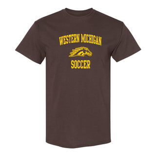 Western Michigan Arch Logo Soccer T-Shirt - Dark Chocolate
