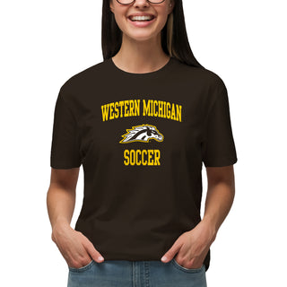 Western Michigan Arch Logo Soccer T-Shirt - Dark Chocolate