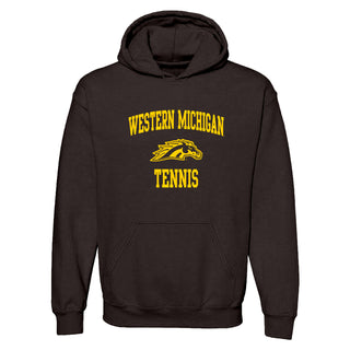 Western Michigan Arch Logo Tennis Hoodie - Dark Chocolate