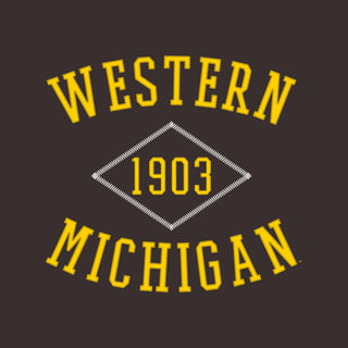 Western Michigan Faux Stitch Arch Hoodie - Dark Chocolate