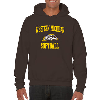 Western Michigan Arch Logo Softball Hoodie - Dark Chocolate