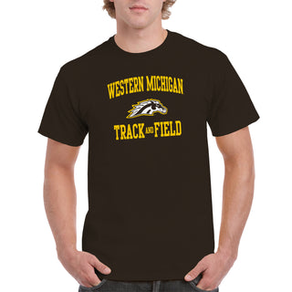 Western Michigan Arch Logo Track & Field T-Shirt - Dark Chocolate
