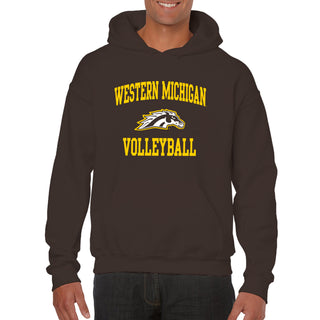 Western Michigan Arch Logo Volleyball Hoodie - Dark Chocolate