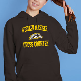 Western Michigan Arch Logo Cross Country Hoodie - Dark Chocolate