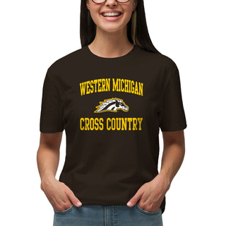 Western Michigan Arch Logo Cross Country T-Shirt - Dark Chocolate