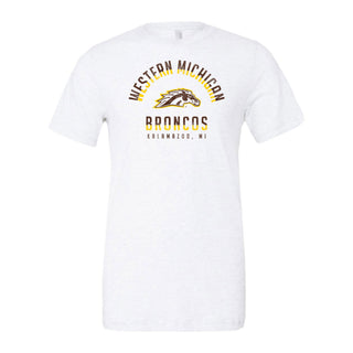 Division Arch Western Michigan Broncos Canvas Triblend Short Sleeve T Shirt - Solid White