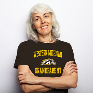 Western Michigan Arch Logo Grandparent T-Shirt - Dark Chocolate