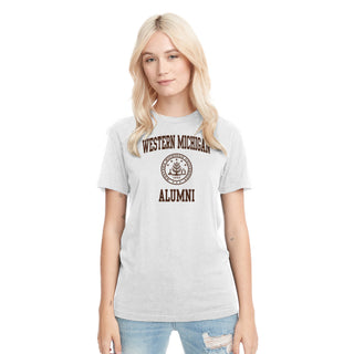 Western Michigan Arch Seal Alumni Triblend T-Shirt - Heather White